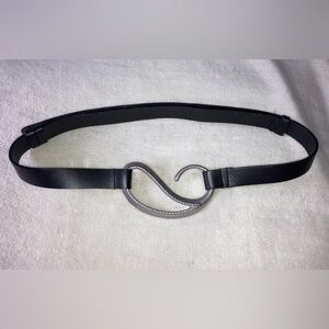 UNIQUE Genuine leather adjustable western paisley buckle Chico’s belt, black